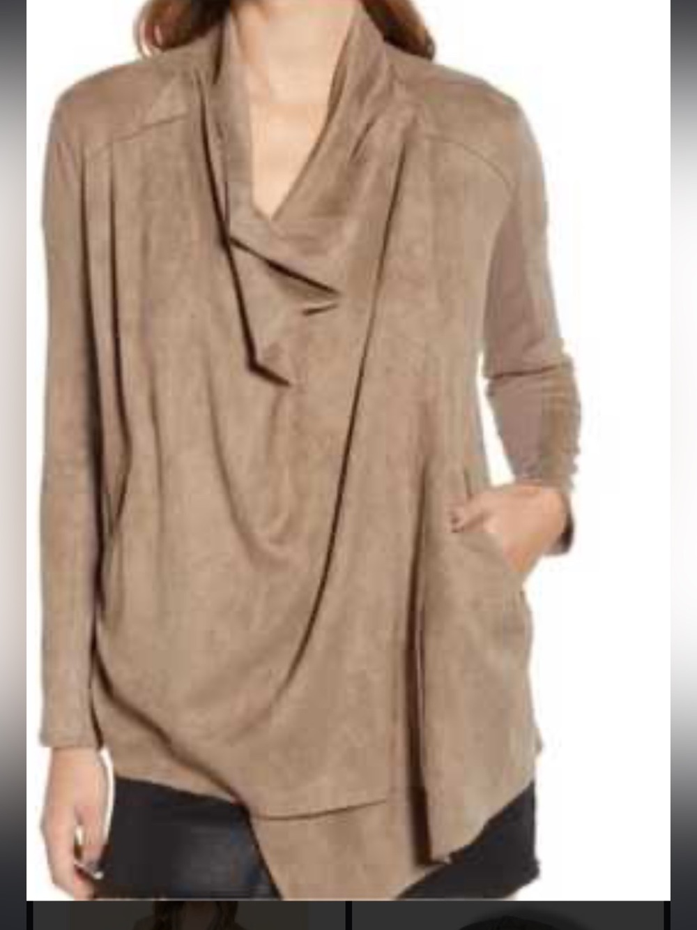 Blank NYC Cloud Nine Faux Suede Waterfall Jacket- Oversized